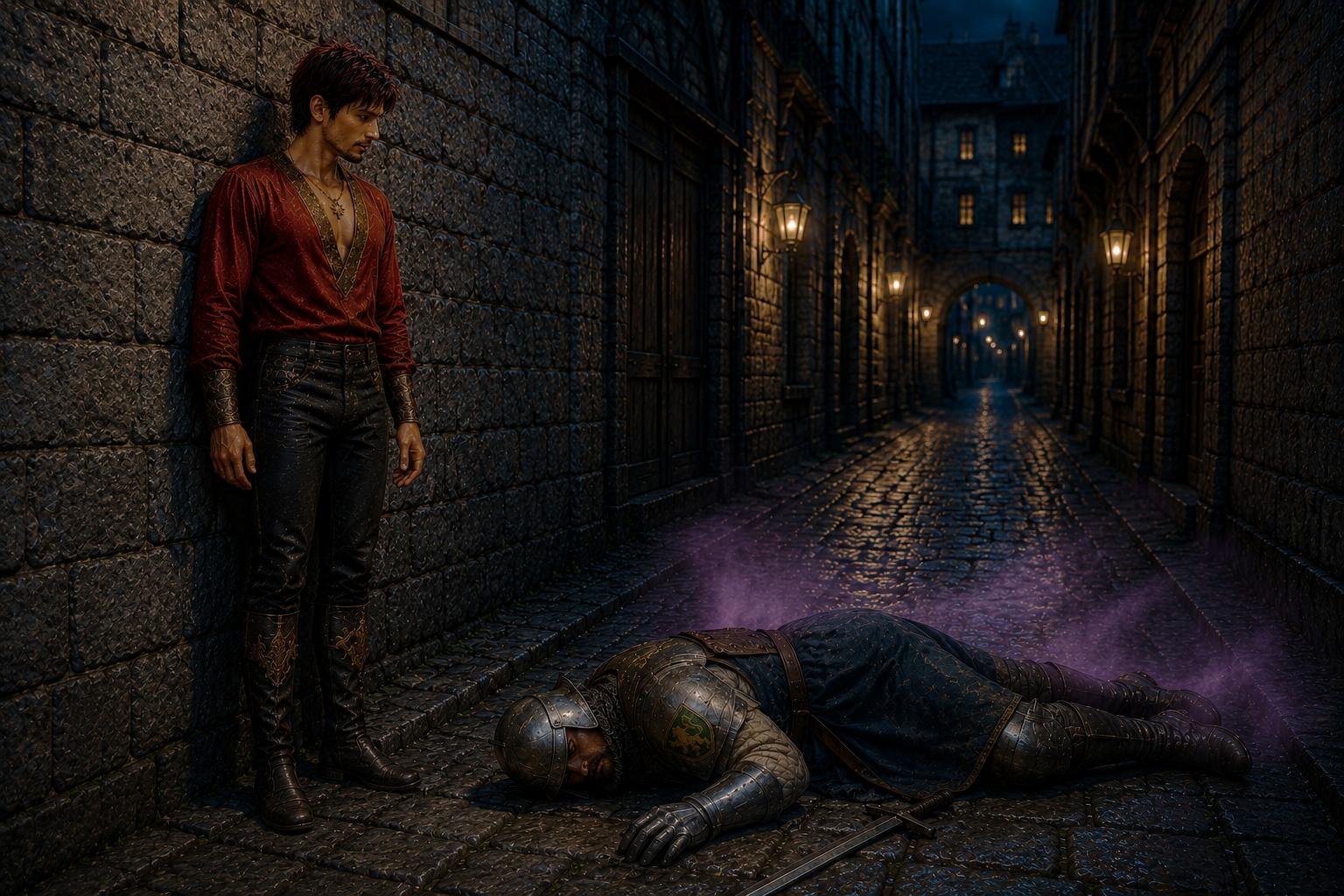 Der schnarchende Mann in der Gasse